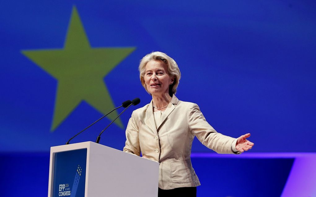 De Duitse voorzitter van de Europese Commissie Ursula von der Leyen. beeld EPA, Robert Ghement