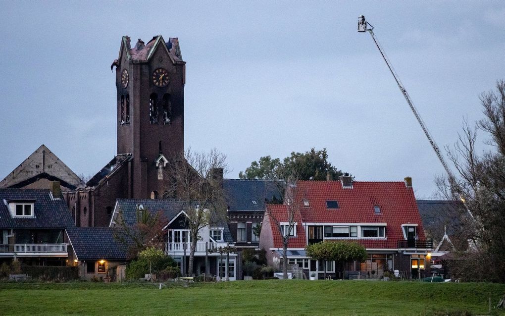 De kerk daags na de brand in 2019. beeld ANP, Sem van der Wal