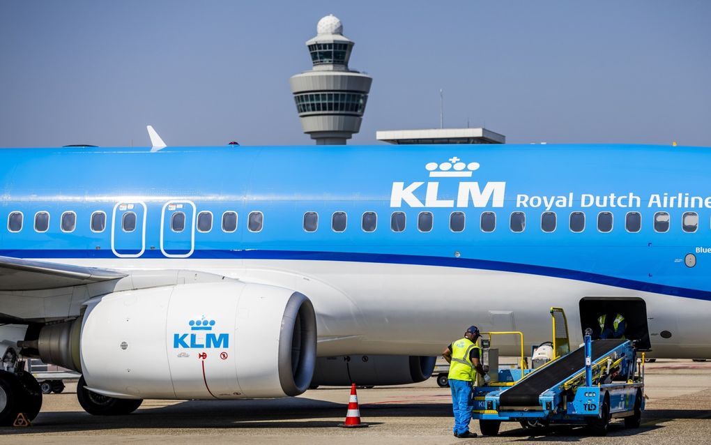 Ook de KLM is blij met het uitstel van de krimpplannen op Schiphol. beeld ANP, Remko de Waal