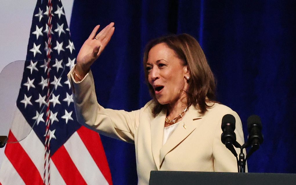 De Amerikaanse vicepresident Kamala Harris doet het in de peilingen een stuk beter dan president Joe Biden. beeld EPA, Brian Spurlock