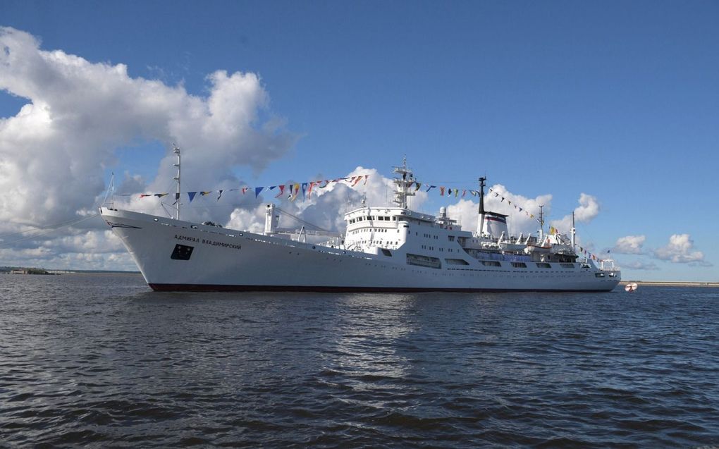 De Admiral Wladimirsky dobbert al een week lang op de Noordzee. beeld ministerie van Defensie Rusland