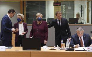 EU-leiders op de top vorige week. beeld AFP, John Thys