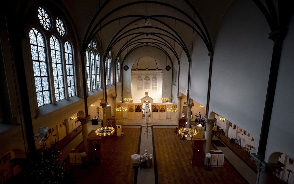 De Russisch-orthodoxe kerk te Amsterdam aan de Lijnbaansgracht. beeld ANP, Koen van Weel