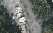 Bosbranden in Canada. beeld NASA