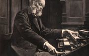 César Franck aan de klavieren van de Sainte-Clothilde in Parijs. beeld Wikipedia