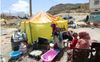 Opvangkamp in Amizmiz, Marokko, voor overlevenden van de aardbeving in dat land. beeld EPA, Mohamed Messara