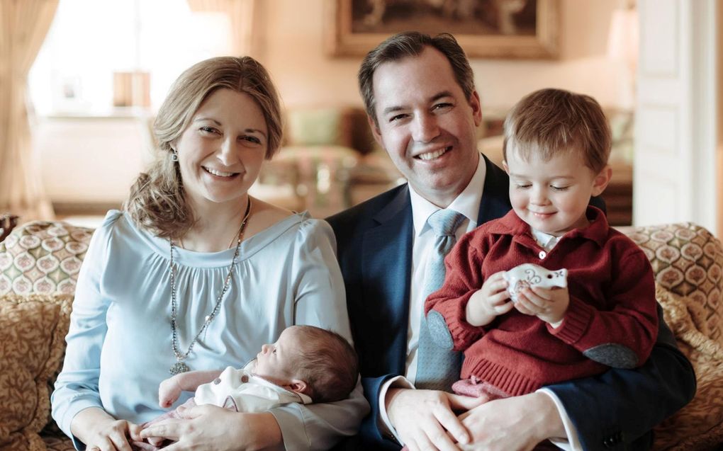 Het erfgroothertogelijk gezin: Stéphanie, François, Guillaume en Charles. beeld Cour Grand-Ducale