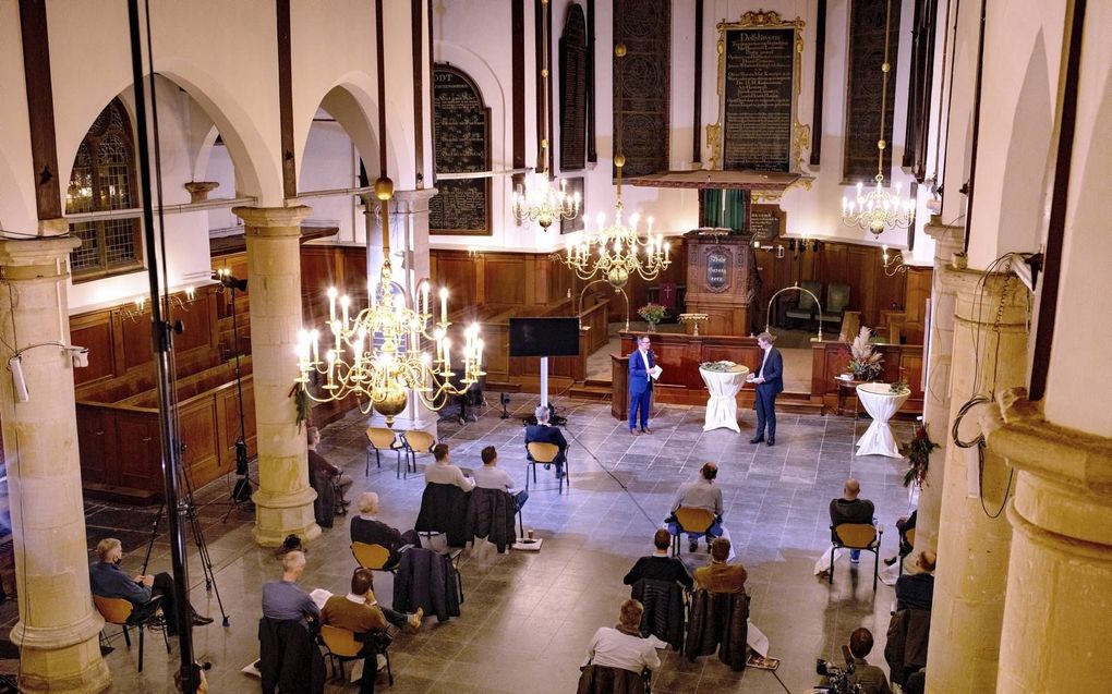 De RD-mannendag had plaats in de Pelgrimvaderskerk in Rotterdam. beeld Dirk Hol