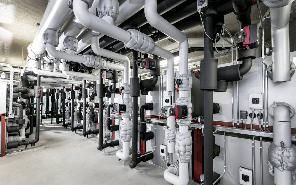 Een energiecentrale van Mijnwater Energy B.V. in het centrumgebied van Heerlen.