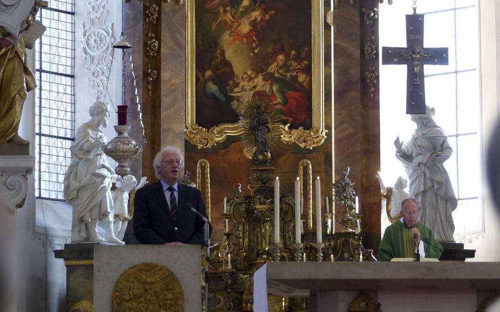 Dr. Hans Georg Link tijdens een oecumenische bijeenkomst in Ellwangen in  Zuid-Duitsland. beeld Hans-Georg Link