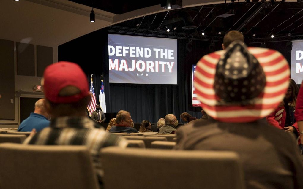 Republikeinse verkiezingsbijeenkomst in een kerk in Milner, Georgia, januari 2021. beeld AFP, Megan Varner