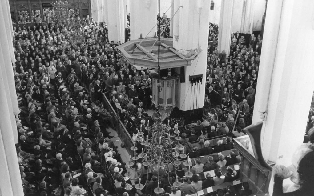 De jaarlijke Schooldag was een toogdag voor vrijgemaakten, waar vele duizenden kerkgangers op af kwamen. beeld ADC