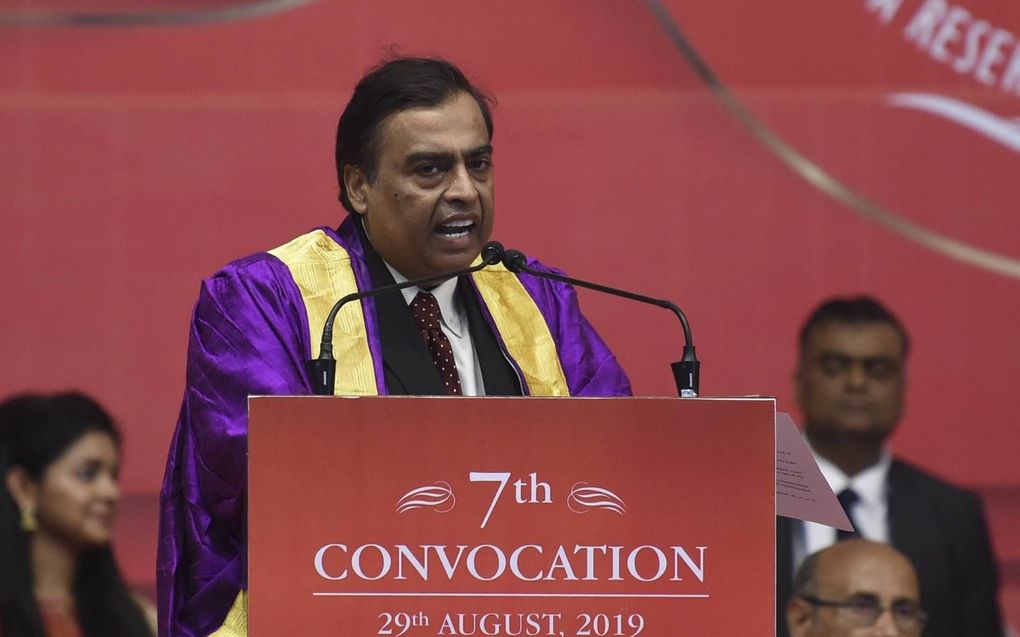 De rijkste man van India, Mukesh Ambani, verdubbelde zijn vermogen naar 79 miljard dollar in het afgelopen jaar. beeld AFP, Sam Panthaky