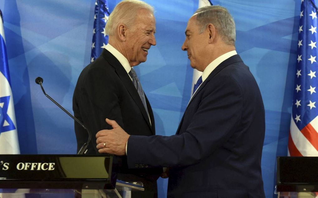 Ontmoeting Biden en Netanyahu in 2016. beeld AFP, Debbie Hill