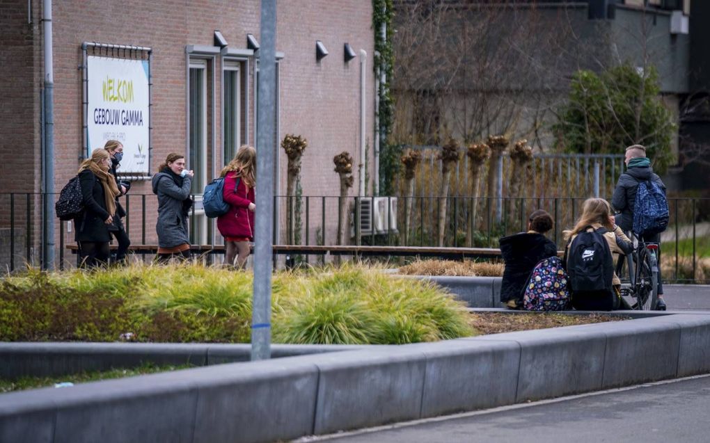 Scholieren van het Driestar College in Gouda. beeld Cees van der Wal