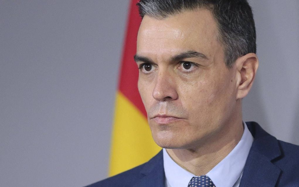 De Spaanse premier Pedro Sanchez, maandag. beeld AFP, Jean-Marc Haedrich