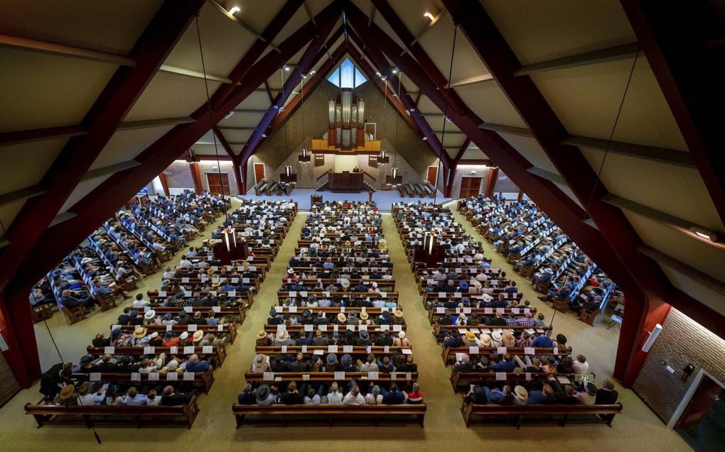 Jaaropening van de Gomarus Scholengemeenschap in 2019. Deskundigen verwachtten dat iedereen in de herfst weer naar de kerk kan. beeld Cees van der Wal