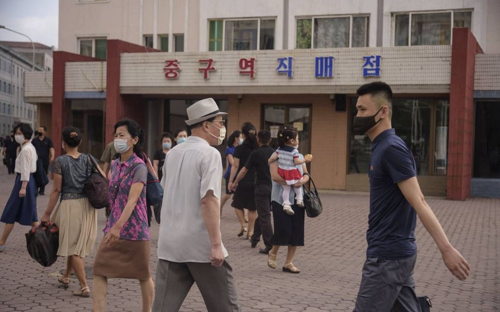 In Noord-Korea dreigt opnieuw hongersnood. Foto: straatbeeld in de hoofdstad Pyonyang. beeld AFP, Kim Won-jin