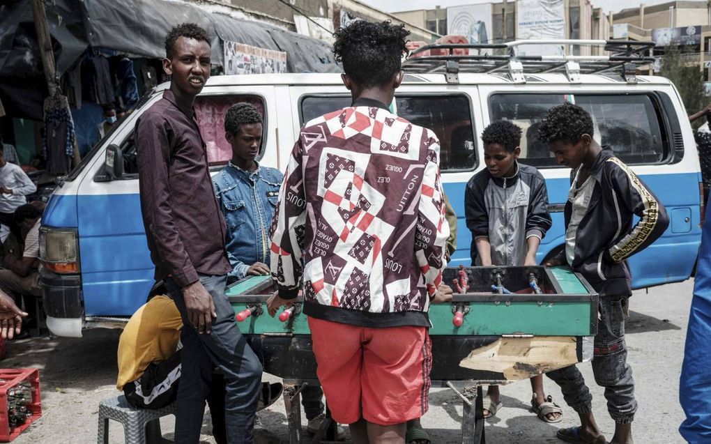 Ondanks het oorlogsgeweld van de afgelopen tijd, gaat het gewone leven in Mekele door. beeld AFP, Yasuyoshi Chiba