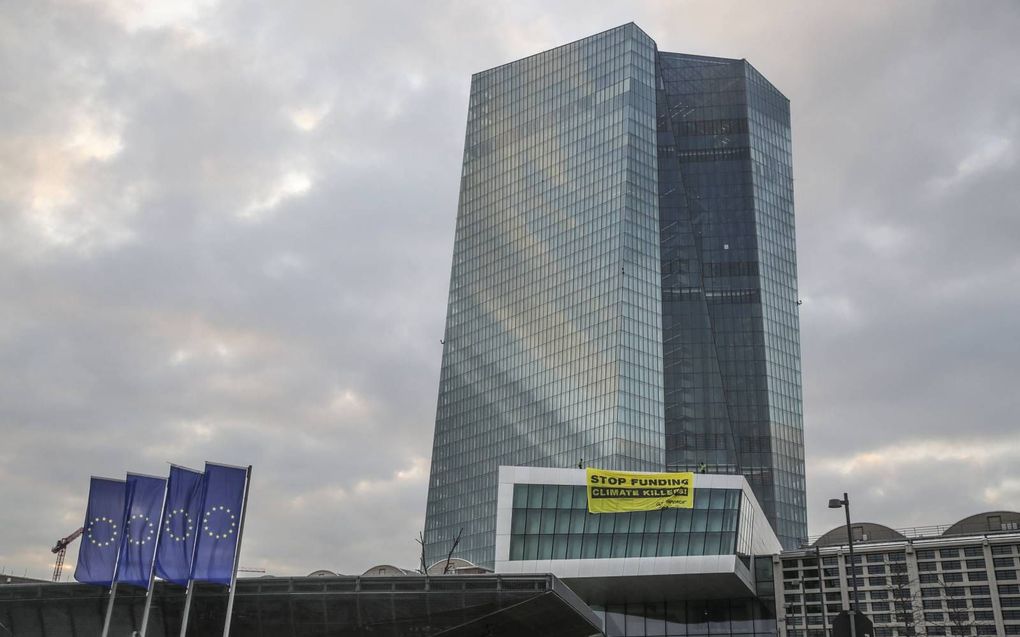 Het gebouw van de ECB in Frankfurt. beeld AFP, Armando Babani