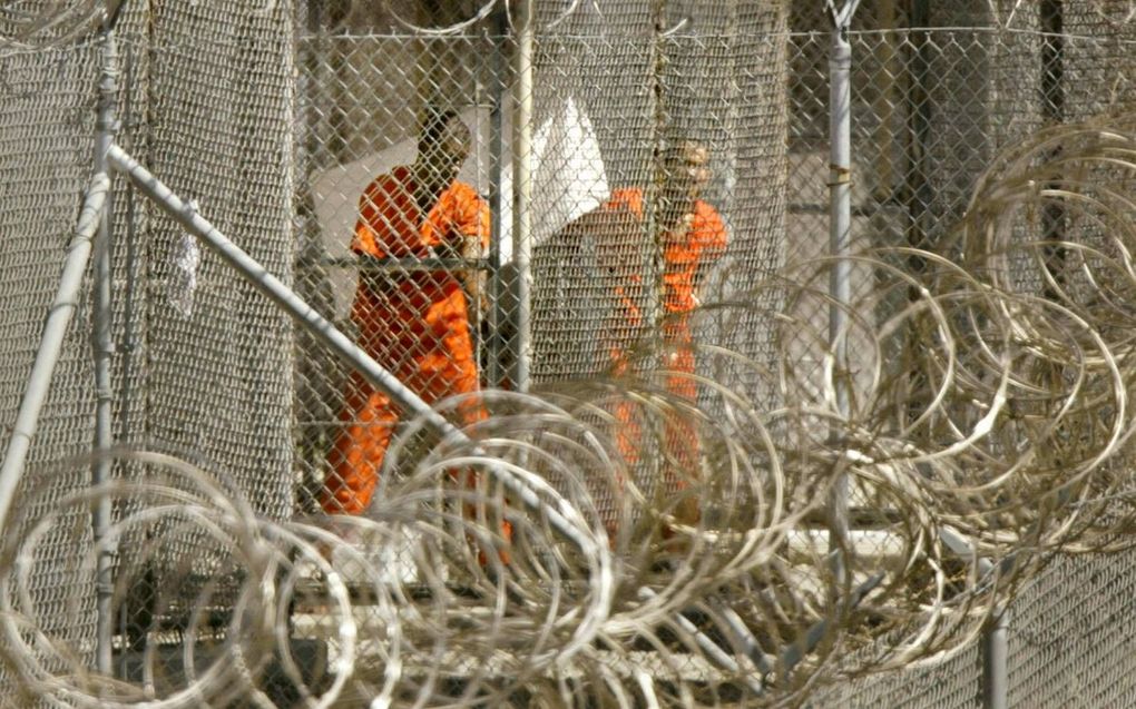 Gevangenen in Guantanamo Bay. beeld AFP, Kevin Lamarque