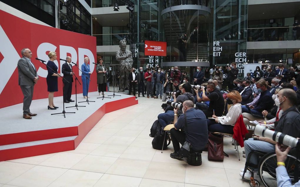 De SPD is nu voluit de keuze van veel christenen, die vinden dat de CDU/CSU tekortschiet in klimaatpolitiek. beeld AFP, Odd Andersen