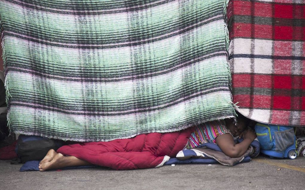 Een Haïtiaanse migrant bij een opvangplek in de Mexicaanse stad Monterrey. beeld AFP, Julio Cesar Aguilar