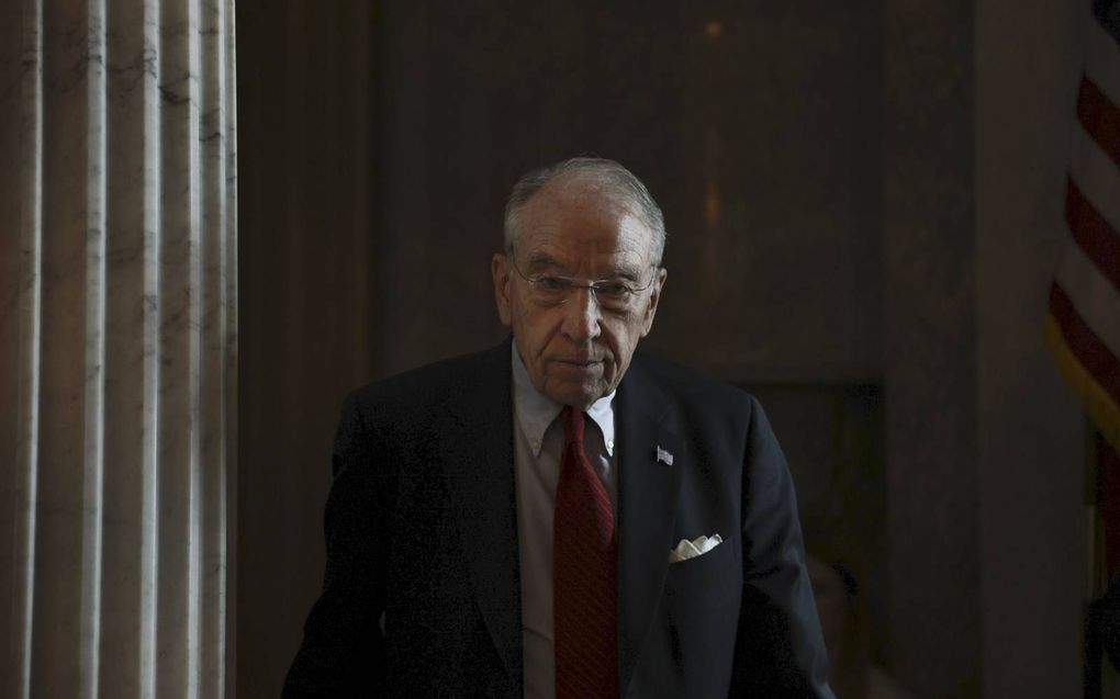 Senator Chuck Grassley in het Capitool in Washington, donderdag. beeld AFP, Anna Moneymaker