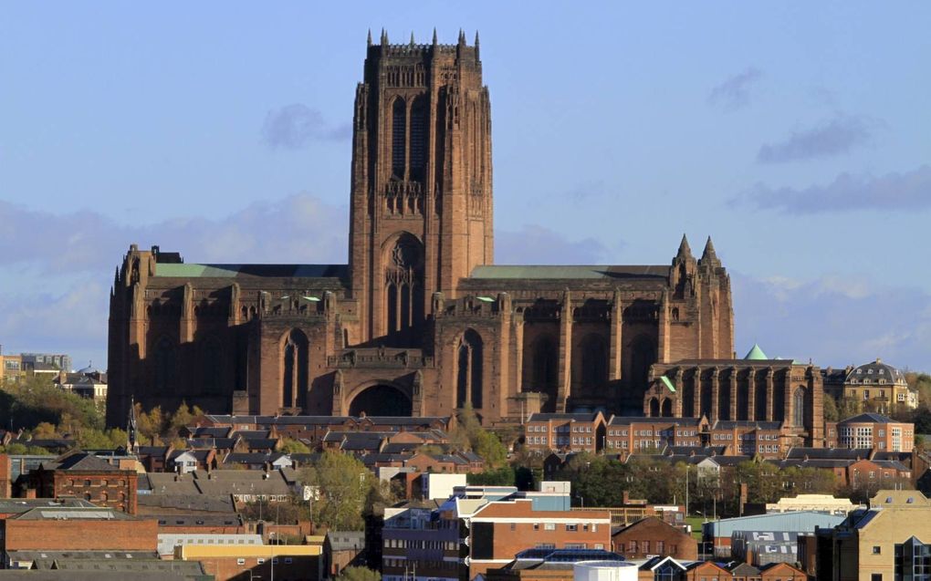 De Anglicaanse kathedraal in Liverpool. In deze kerk is de Irakese asielzoeker die zondag in Liverpool een aanslag pleegde enkele jaren geleden gedoopt. beeld iStock