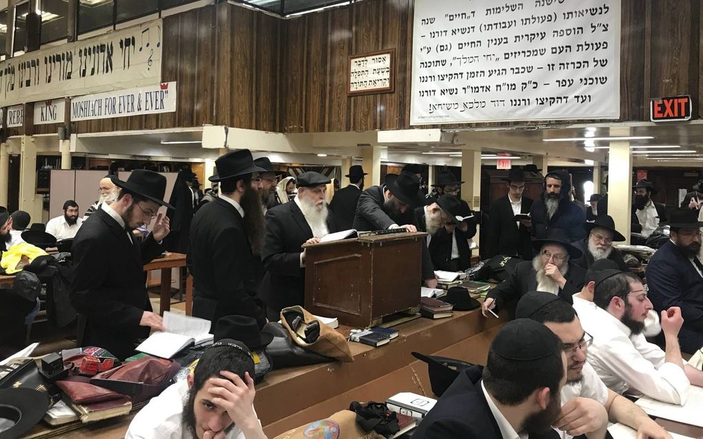 Het hoofdkantoor van de orthodox-Joodse Chabad-beweging in Brooklyn, New York. beeld RD