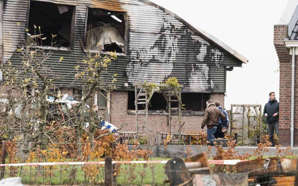 De boerderij in Werkhoven na een brand in december 2018. beeld ANP, Koen Laureij