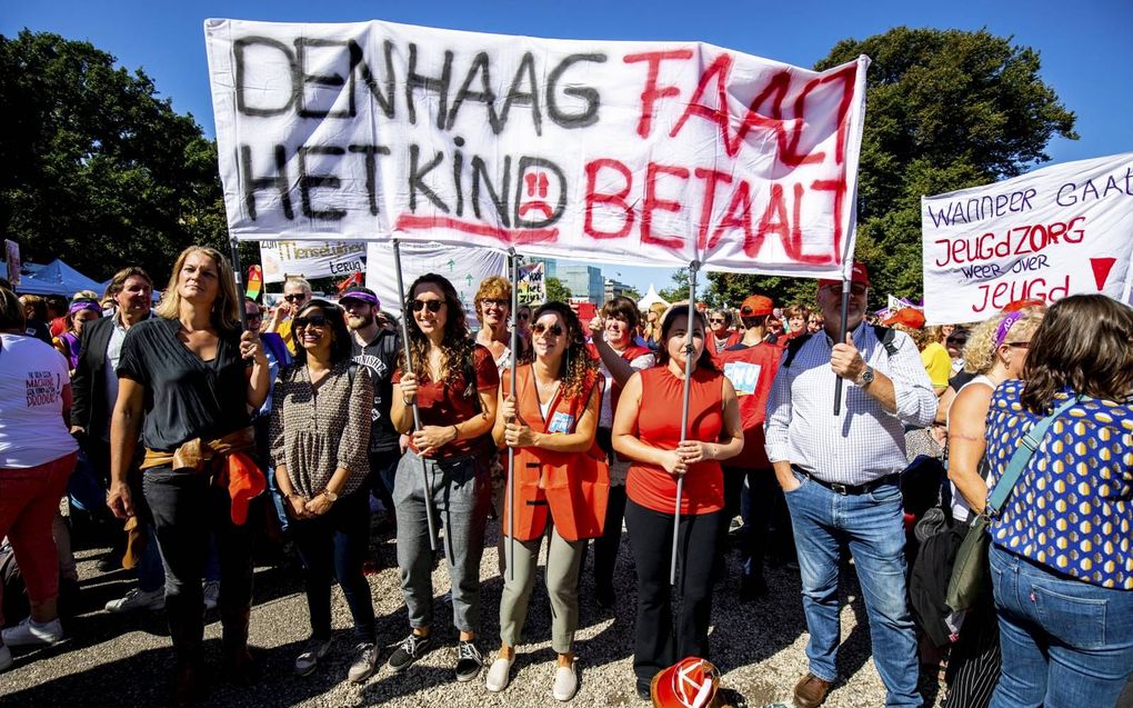 Eerder protest tegen de jeugdzorgcrisis. beeld ANP, Sem van der Wal