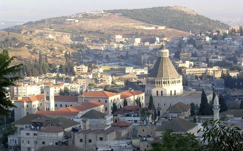 Gezicht op Nazareth, met de Kerk van de Aankondiging. beeld Alfred Muller