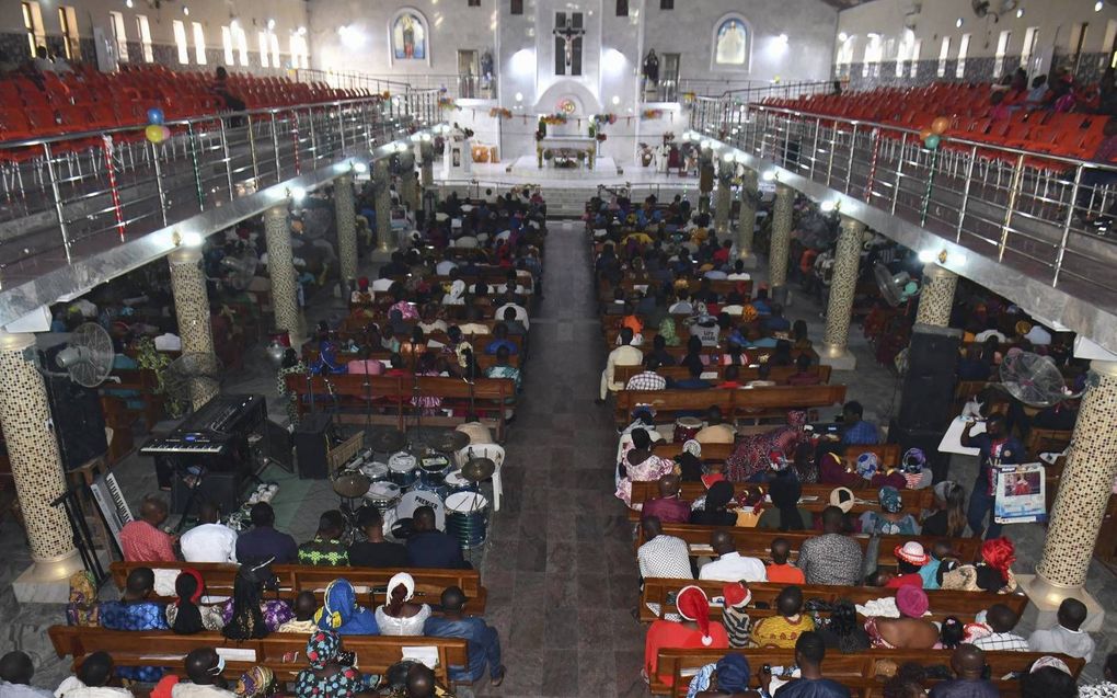 Kerkdienst in Nigeria. beeld AFP, Audu Marte