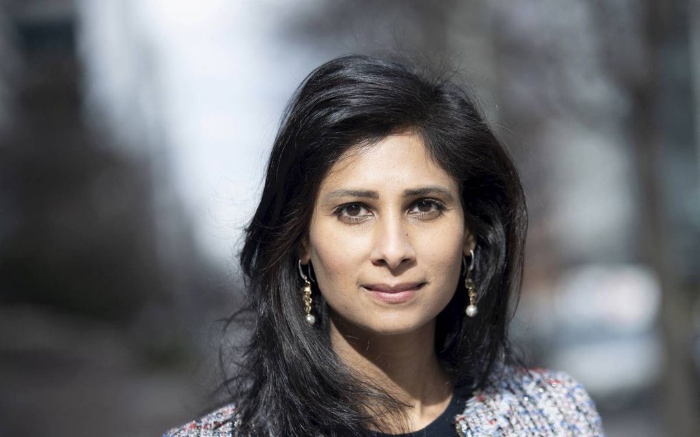 IMF-bestuurder Gita Gopinath. beeld AFP, Brendan Smialowski