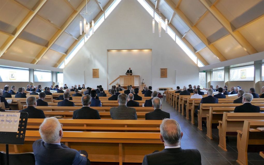 De ambtsdragersbijeenkomst van Bewaar het Pand in Noordeloos werd drukbezocht. beeld Jan van Reenen