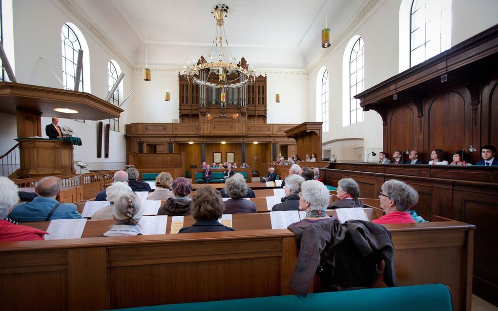 Residentiepauzedienst in de Waalse Kerk in Den Haag. beeld RD, Henk Visscher