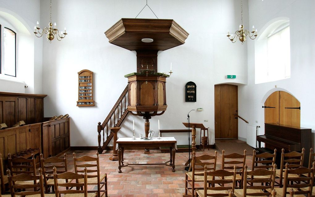 De kansel in de Hervormde kerk te Windesheim. beeld RD, Sjaak Verboom