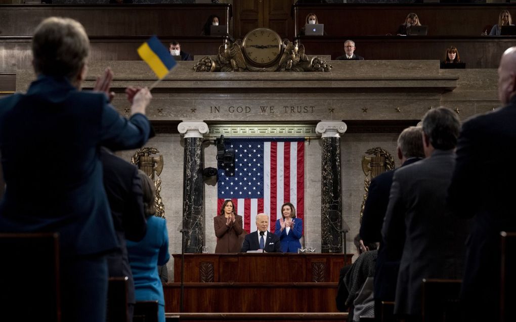 President Biden zei dinsdagavond in de State of the Union zich zorgen te maken over de aanvallen op het recht van vrouwen om te kiezen voor het afbreken van zwangerschap. beeld EPA, Saul Loeb