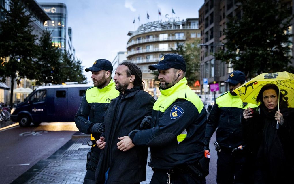 Voorman Willem Engel van actiegroep Viruswaarheid werd in september in Utrecht opgepakt. Hij mengt zich ook in de discussies rond de oorlog in Oekraïne. beeld ANP, Robin van Lonkhuijsen