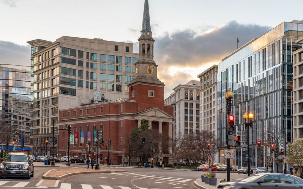 Een presbyteriaanse kerk aan de New York Avenue in de Amerikaanse hoofdstad Washington. beeld Getty Images