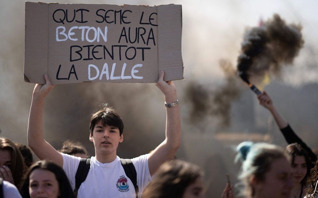 Klimaatprotest in de West-Franse stad Nantes. beeld AFP, Loic Venance