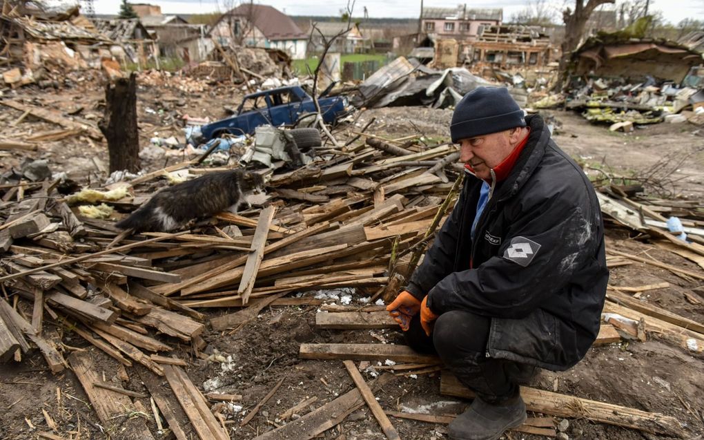 Verwoestingen in de Oekraïense plaats Borodjanka, in de buurt van Kiev.  beeld EPA, Oleg Petrasjuk.