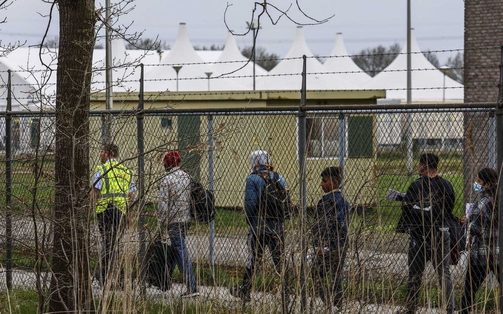 Asielzoekers arriveren bij het aanmeldcentrum Ter Apel. beeld ANP VINCENT JANNINK