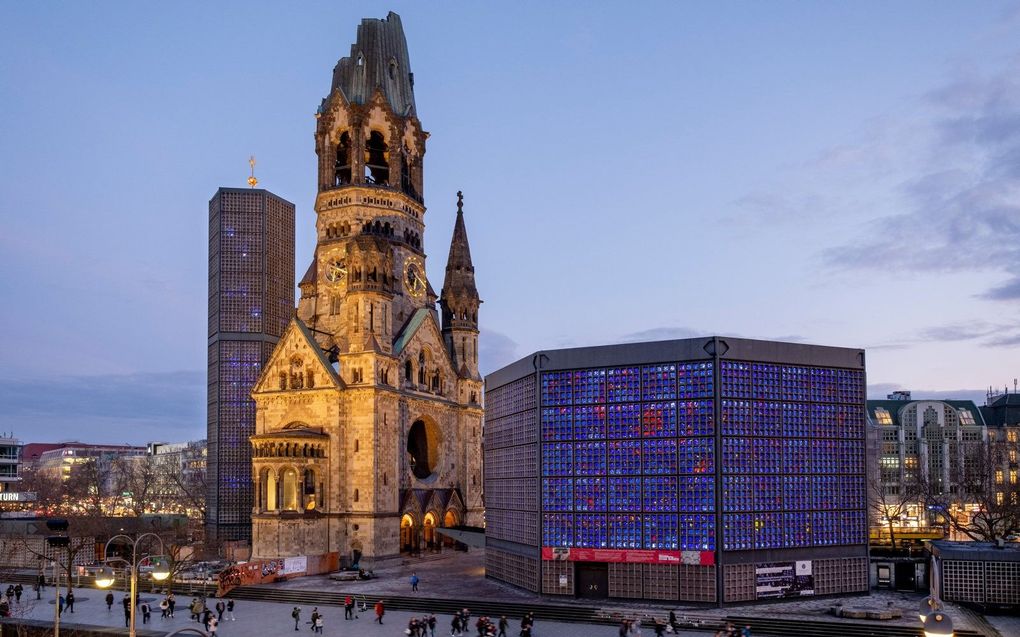 De Kaiser-Wilhelm-Gedächtniskirche in Berlijn (Charlottenburg). beeld epd-bild/Rolf Zoellner