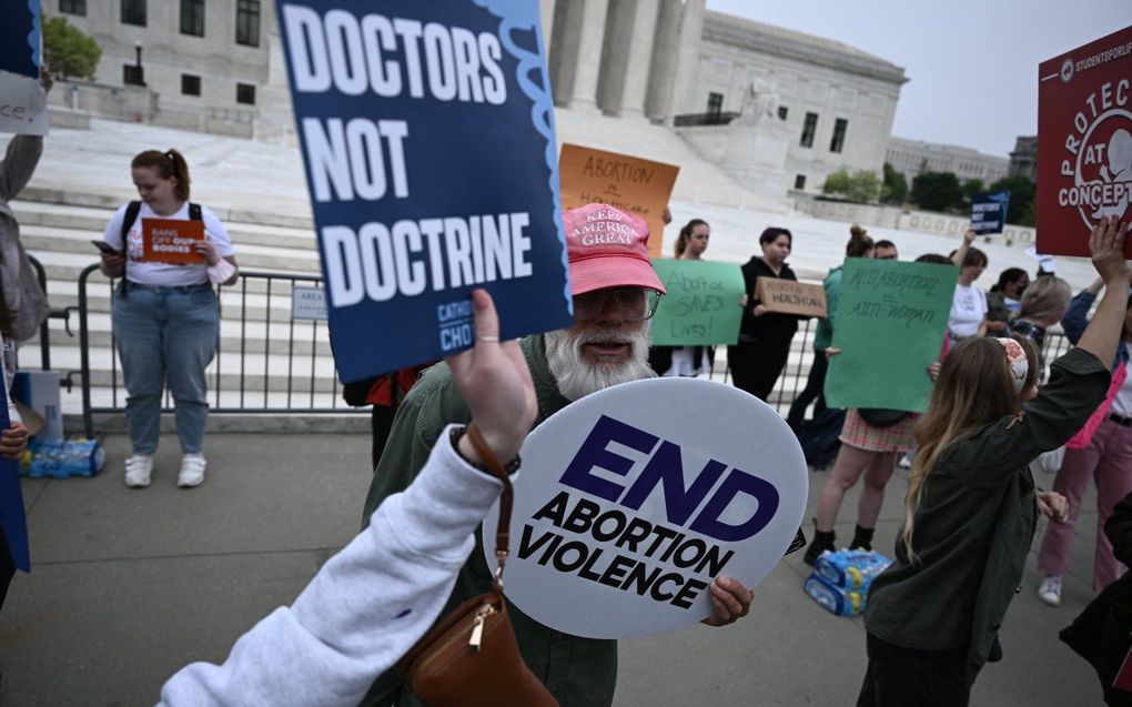 Prolife-supporters in Washington. beeld AFP, Brendan SMIALOWSKI