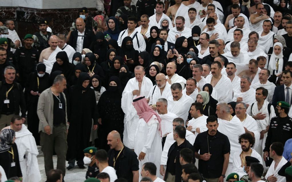 Erdogan op bezoek in Mekka. beeld AFP