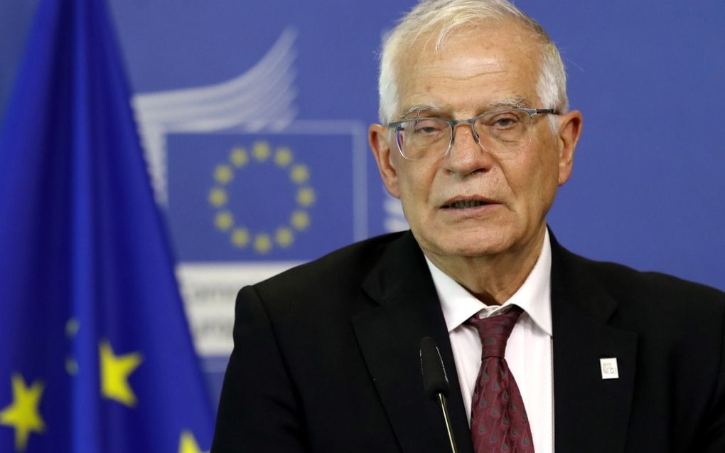 Josep Borrell, dinsdag in Brussel. beeld EPA, Olivier Hoslet