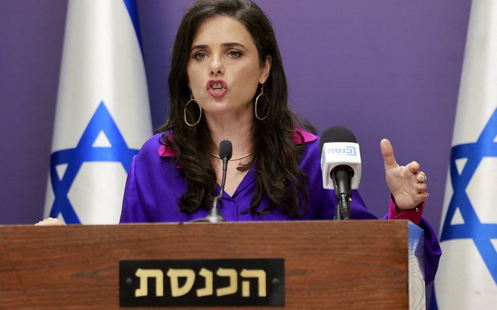 De minister van Binnenlandse Zaken Ayelet Shaked vorig jaar. beeld AFP, Menahem Kahana