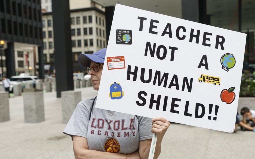 Protest tegen de wapenwet in Chicago. Beeld AFP, KAMIL KRZACZYNSKI